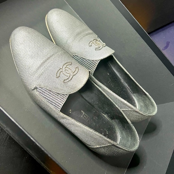 Coco Chanel gray black metallic size 40 9 100% authentic RARE !! Silver grey - Picture 4 of 4
